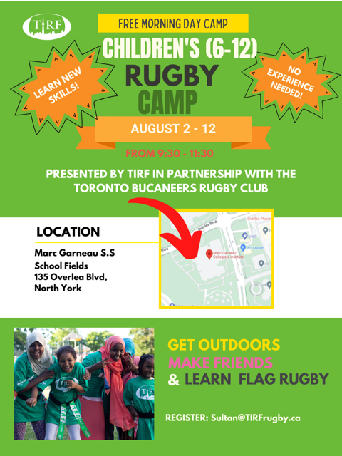 Free Children S Rugby Morning Camp Aug 2 To 12 At Marc Garneau Toronto Buccaneers Club